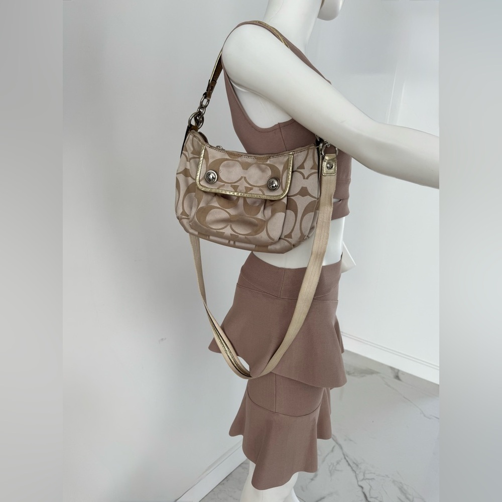 COACH Poppy Signature Satin Groovy two way Bag GOLD #13833 2009